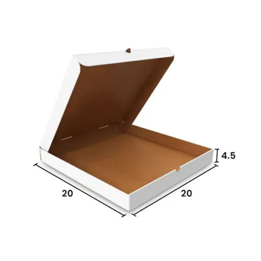 Caja para Pizza Blanca 20 x 20 x 4.5 cm (100 cajas)
