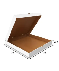 Caja para Pizza Blanca 26 x 26 x 4.5 cm (100 cajas)